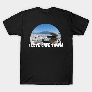 I Love Cape Town Table Mountain Stacked Pebbles T-Shirt